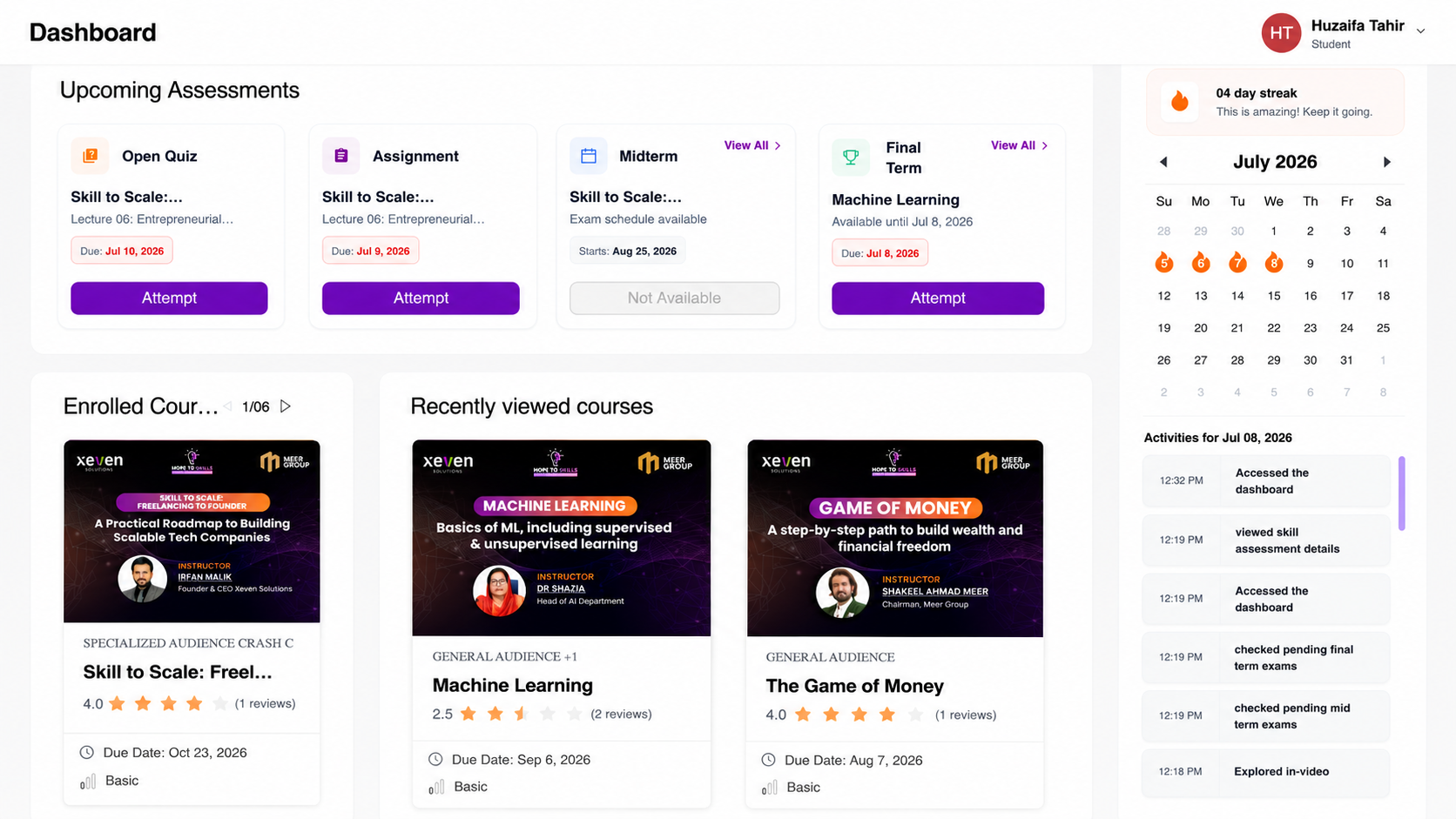 Hope to Skills dashboard